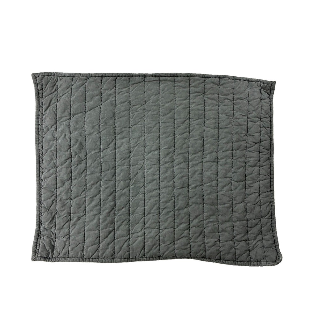West Elm Quilted Standard Pillow Sham Gray 20x26 Minimalist Modern Quiet Luxury